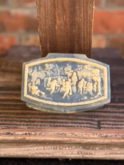 Antique Incolay Stone Jewelry Trinket Box
