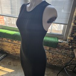 Bodycon Black Ribbed Dress