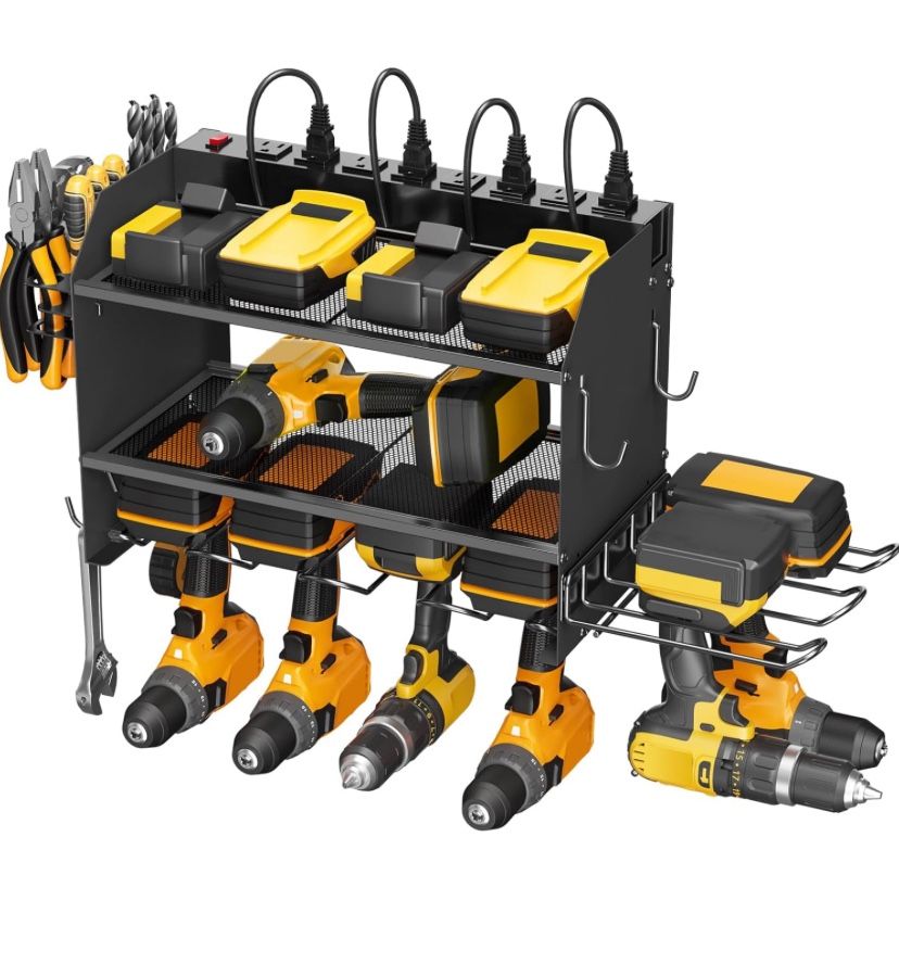 Power Tool Organizer With Charging Station