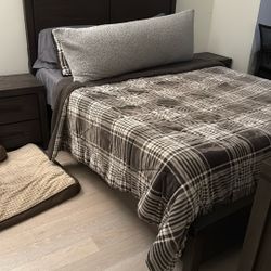 Queen Bed Along With Box Spring (No Mattress For Sale)