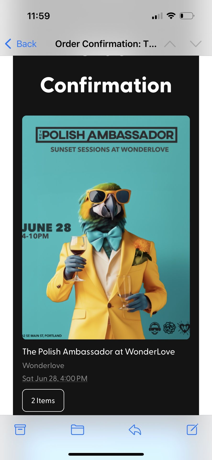 Two Tickets For polish ambassador Tonight! 