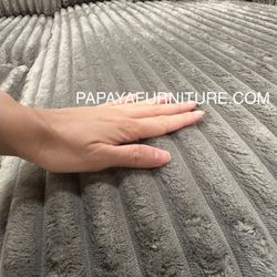 New Super Soft Plush Sectional And TWO STORAGE CHAISE and Pull Out Bed Fabric Sofa Couch