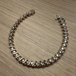 14K Gold Natural Diamond Tennis Bracelet 4.2 CT 7”