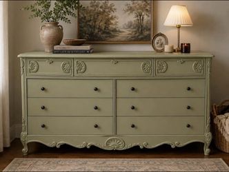 Vintage Large Solid Wood Dresser