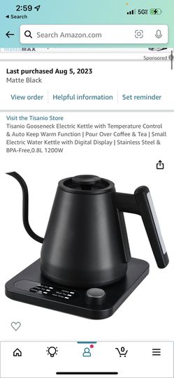 Tisanio Gooseneck Electric Kettle with Temperature Control & Auto