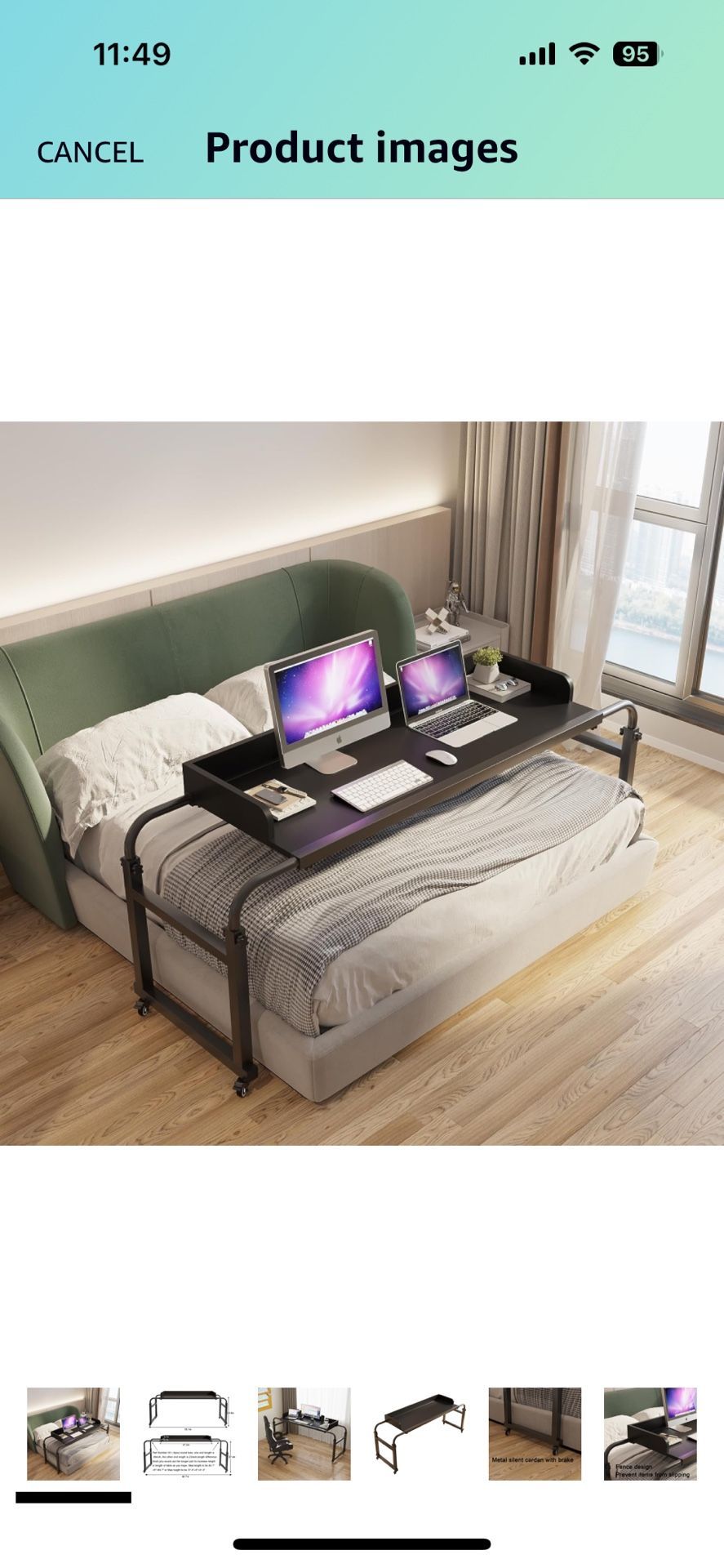 Over Bed Table/stand Desk With Wheels