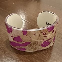 Luxurious Pink and Cream Cuff Bracelet by Lumicor