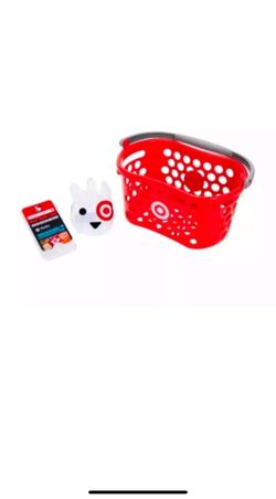 Target Toy Shopping Basket Kids RED Bullseye NEW IN HAND 