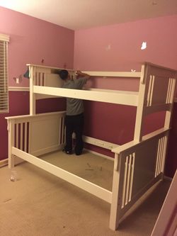 White Twin/Full Bunk Bed