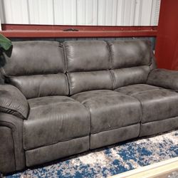 Gray Living Room Set With Recliners  /. Sala Hermosa 