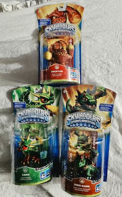 Skylanders Spyro's Adventure Eruptor, Camo and  Dino-Rang new in box