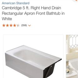 Cambridge  60” Deep Soak Bath tub