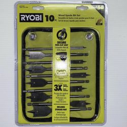 RYOBI 10-Piece Wood Spade Bit Set