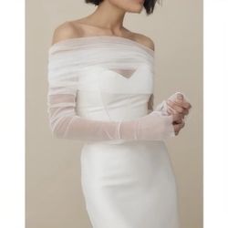 tulle dress cover with sleeves