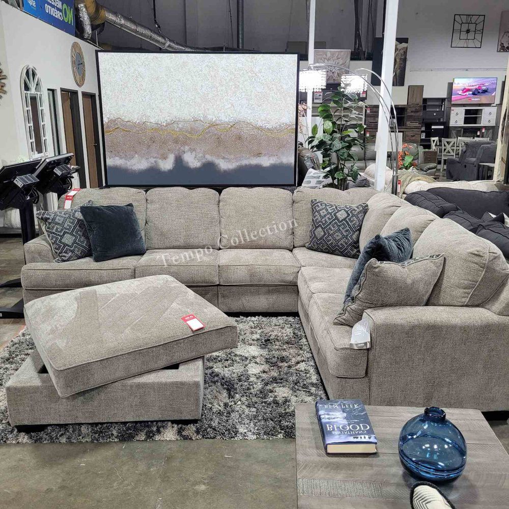 Delivery Available, Large Sectional, L Shape, Stone Color, SKU#1056103RSOFA