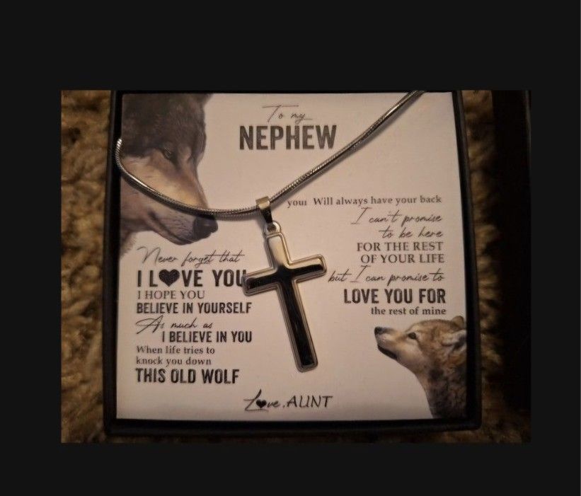 BEAUTIFUL SILVER CROSS FOR YOUR NEPHEW!
