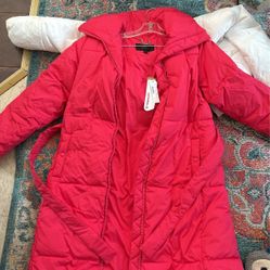Hot Pink J crew Long Puffer Jacket 