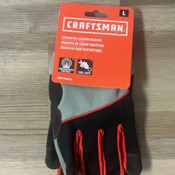 Craftsman Synthetic Leather Gloves – Size L (New)