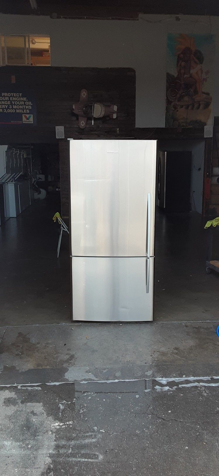 Fisher & Paykel stainless steel bottom freezer refrigerator apartment size