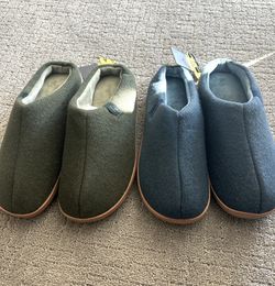  $15 Ea. Both For $25. MEN SLIPPERS. WOOL BLENDED. SOFT & COMFORTABLE. Non-skid Sole. M 9-10, 11-12 Available 