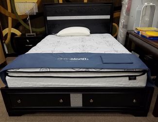 New Black queen size storage platform bed frame special