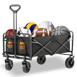 Collapsible Folding Wagon Cart, Large Capacity Camping Wagon