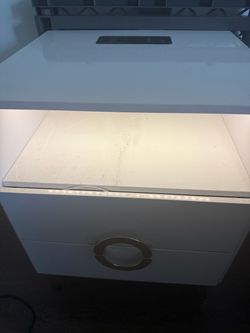 2 White nightstands with LED Light