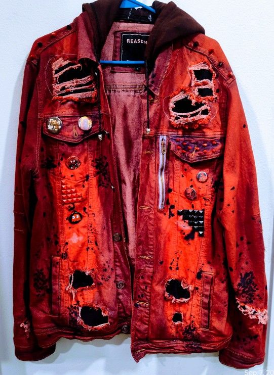 Red Grim Reaper Denim Jacket