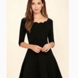 Scallop Black Dress From Lulus 