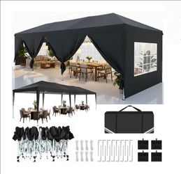 10'x30' Pop Up Party Tent, Outdoor Wedding Canopy Tent with 5 Removable Sidewalls, Waterproof Heavy Duty Gazebo Shelter for Parties BBQ Events Garden