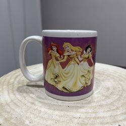 Vintage Disney Princess Ceramic Mug 6 Princesses All That Glitters Is Gold Era