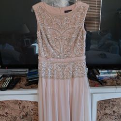 Formal Mother Of Bride Dress. Beautiful Blush Color Size 8 Warn Once