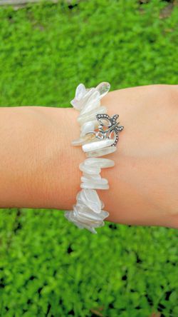 Moonstone bracelet charming pendants butterfly