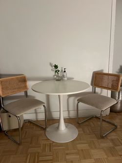 White Round Table + Chairs