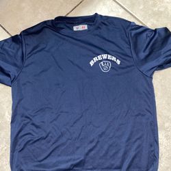 Dry fit Brewers Baseball Navy Jersey Youth M