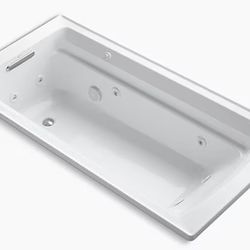 Kohler Archer 36” x 72” White Acrylic Rectangle Drop-in Whirlpool Tub