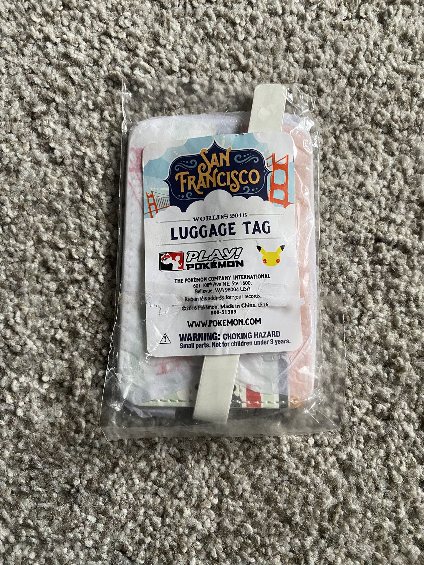 RARE San Francisco World’s 2016 Luggage Tag (Play Pokémon Tornament/20th Special) Promote
