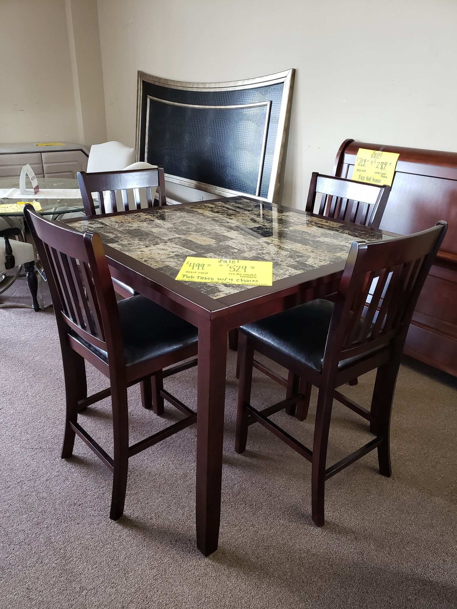 pub table with 4 chairs-new