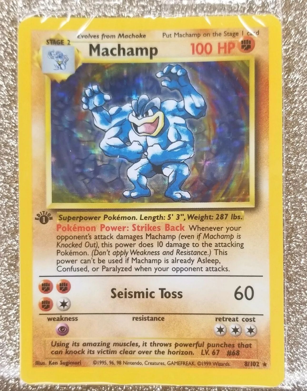 MACHAMP POKEMON Card  FACTORY SEALED 1st Edition 1999 Mint Condition WOTC Holo 