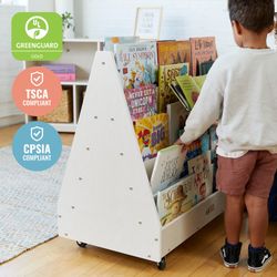 Double-Sided Mobile Book Display, Classroom Bookshelf used 