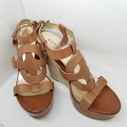 GUESS strappy leather wedges