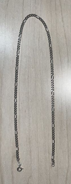 Sterling Silver 925 AMC Italy Fígaro Necklace – 16” Length, 3.3mm Width