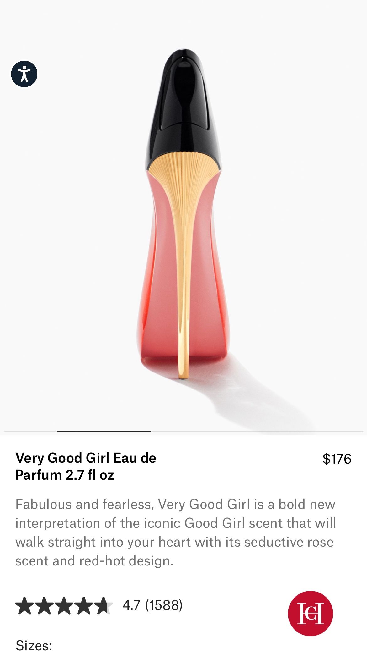 a Carolina Herrera Very Good Girl Eau de Parfum in the 80 ml (2.7 fl oz) size.