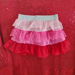 Toddler Tutu Skirt. Red, Pink Silver Band. Pre-owned. Great.