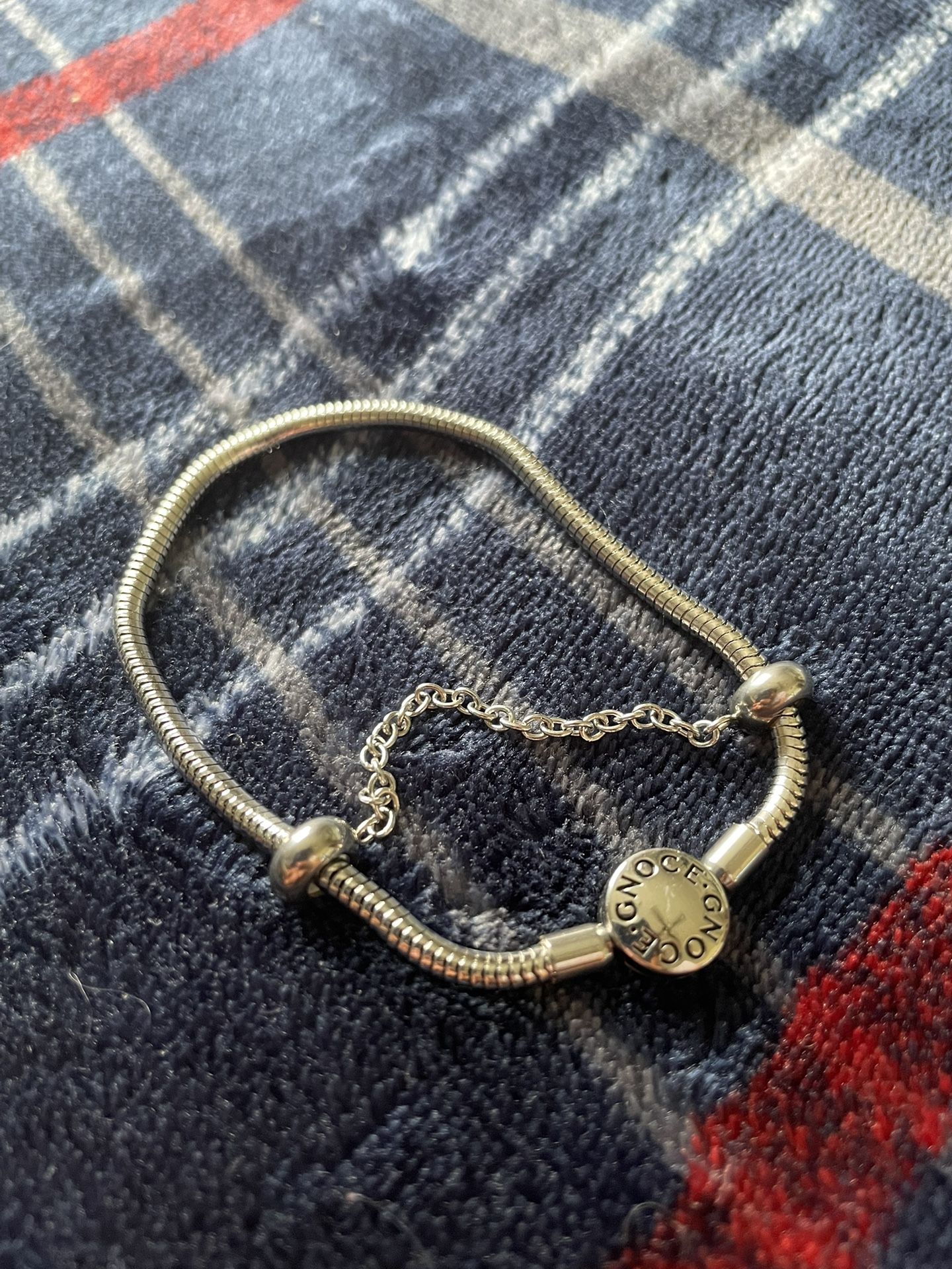 GNOCE Charm Bracelet With Safety Chain