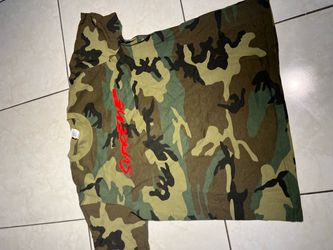 Supreme Camo T-Shirt with Red Logo