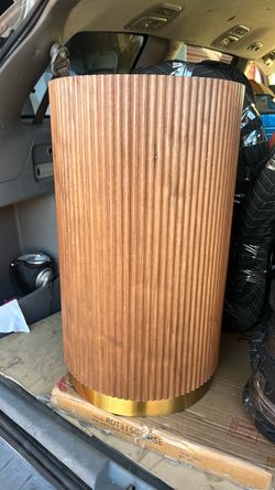 Modern wood round table base. 18” new condition 2 available