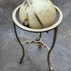 Vintage Gemstone Globe W/Compass 34”