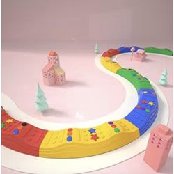 MOCUTEEN Kids Balance Beam Toddler Stepping Stones Max Load 220LBS 8 PCS Non-Slip Textured Surface & Rubber Pads Bottom Promote Agility Coordination F