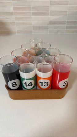 Pool rack shot glasses